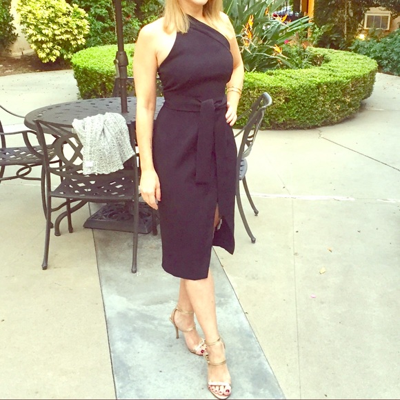 Mustard Seed Dresses & Skirts - One Shoulder Black Cocktail Dress